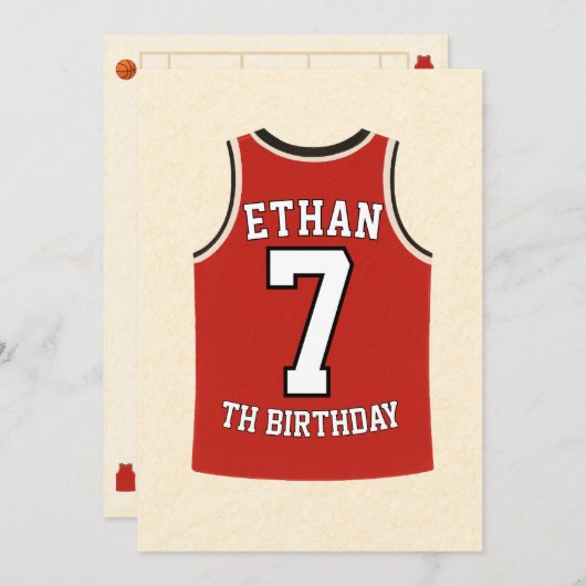 🏀 Bounce into the best birthday ever! 🎉 招待状 (正面/裏面)