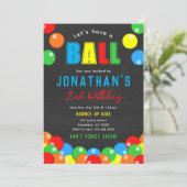 Bouncy Ball Birthday Invitation 招待状 (スタンド正面)