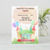 Bouncy House Birthday Party Invitation 招待状 (スタンド正面)