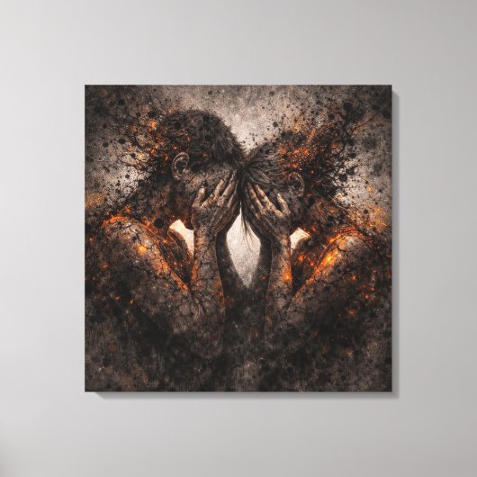 Bound by Fire: A Couple's Shared Struggle キャンバスプリント (正面)