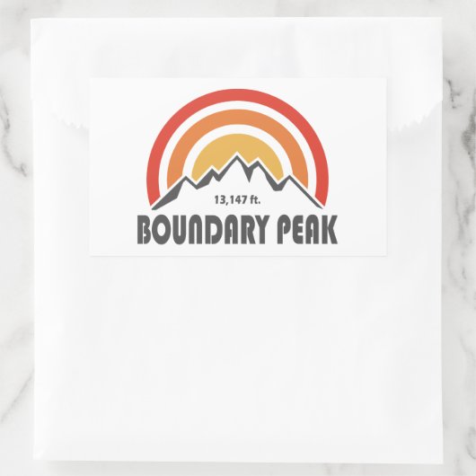 Boundary Peak Nevada 長方形シール (バッグ)