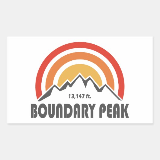 Boundary Peak Nevada 長方形シール (正面)