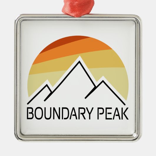 Boundary Peak Nevada Retro メタルオーナメント (正面)