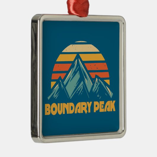 Boundary Peak Nevada Retro Turquoise メタルオーナメント (右)