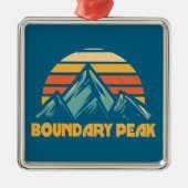 Boundary Peak Nevada Retro Turquoise メタルオーナメント (正面)