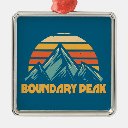 Boundary Peak Nevada Retro Turquoise メタルオーナメント (正面)