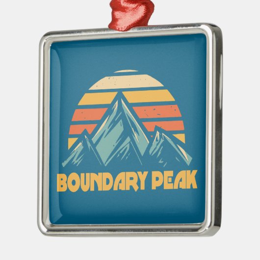 Boundary Peak Nevada Retro Turquoise メタルオーナメント (左)