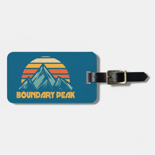 Boundary Peak Nevada Retro Turquoise ラゲッジタグ (正面横)
