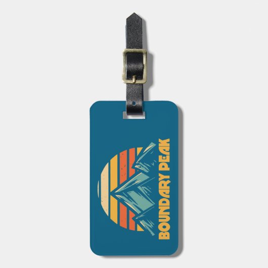 Boundary Peak Nevada Retro Turquoise ラゲッジタグ (正面縦)