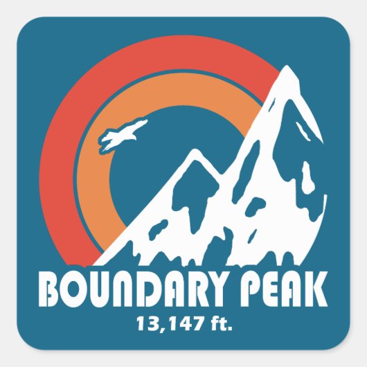 Boundary Peak Nevada Sun Eagle スクエアシール (正面)