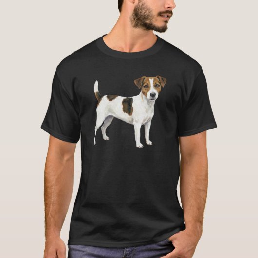 Boundless Bouncer: Naive Art Jack Russell Terrier Tシャツ (正面)
