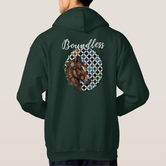 Boundless Horse Hoodie – Alhambra Geometric Art Ba パーカ (裏面)