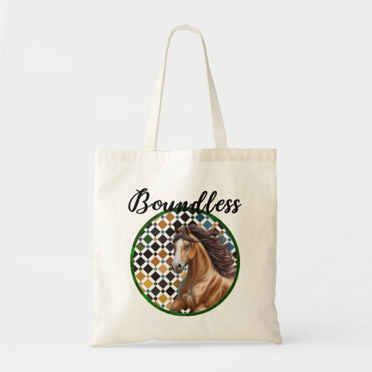 Boundless Horse Tote – Alhambra Geometric Art Bag トートバッグ (正面)