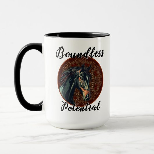 Boundless Potential Horse Mug – Majestic Stallion  マグカップ (左)