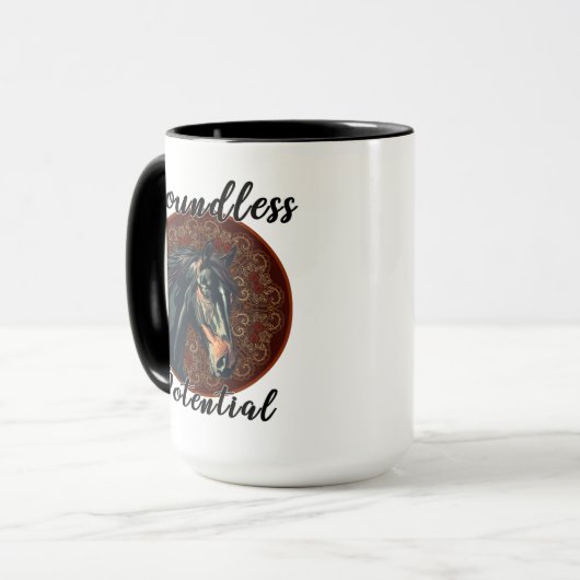 Boundless Potential Horse Mug – Majestic Stallion  マグカップ (正面左)