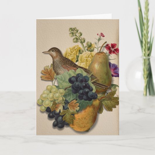 Bountiful and Colorful Fruit Folded Greeting Card カード (正面)