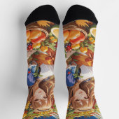 Bounty of the Seasons：コラージュのお祝い ソックス (上部)