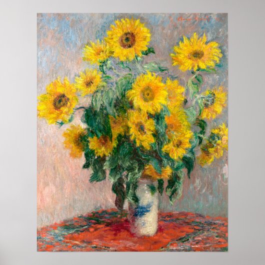 Bouqet of Sunflowers by Claude Monet ポスター (正面)
