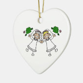 Bouquestsを投げている花嫁 セラミックオーナメント (左)