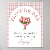Bouquet bar Pink Fresh off market Bridal Shower ポスター (正面)