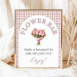 Bouquet bar Pink Fresh off market Bridal Shower ポスター
