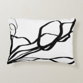 Bouquet Blanc:抽象芸術ホワイト&ブラック アクセントクッション (裏面)