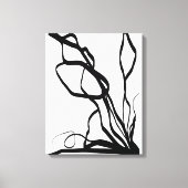 Bouquet Blanc:抽象芸術ホワイト&ブラック キャンバスプリント (正面)