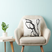 Bouquet Blanc:抽象芸術ホワイト&ブラック クッション (椅子)