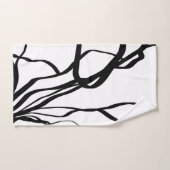 Bouquet Blanc:抽象芸術ホワイト&ブラック バスタオルセット (ハンドタオル)