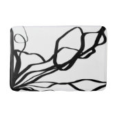 Bouquet Blanc:抽象芸術ホワイト&ブラック バスマット (正面)