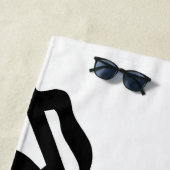 Bouquet Blanc:抽象芸術ホワイト&ブラック ビーチタオル (インサイチュ)