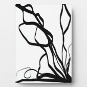 Bouquet Blanc:抽象芸術ホワイト&ブラック フォトプラーク (正面)