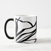 Bouquet Blanc:抽象芸術ホワイト&ブラック モーフィングマグカップ (左)