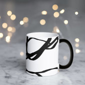 Bouquet Blanc:抽象芸術ホワイト&ブラック モーフィングマグカップ