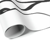 Bouquet Blanc:抽象芸術ホワイト&ブラック ラッピングペーパー (ロールコーナー)