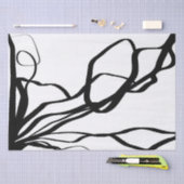 Bouquet Blanc:抽象芸術ホワイト&ブラック 薄葉紙 (クラフト)