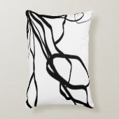 Bouquet Blanc & Noir:抽象芸術ホワイト&ブラック アクセントクッション (正面(垂直))