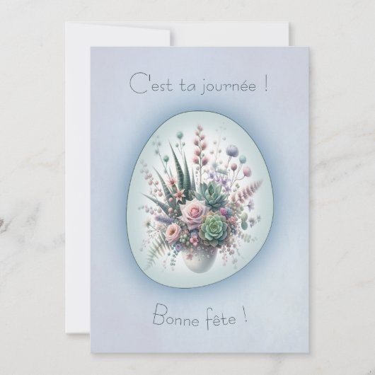 Bouquet de rêve, carte de voeux simple style Boho カード (正面)