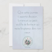 Bouquet de rêve, carte de voeux simple style Boho カード (裏面)