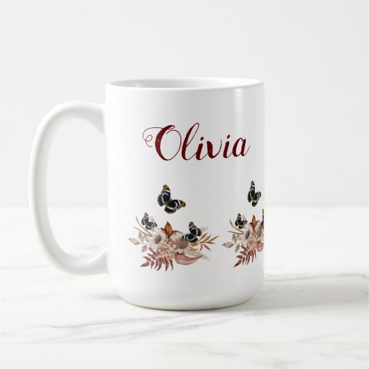 Bouquet floral blooming garden コーヒーマグカップ (左)