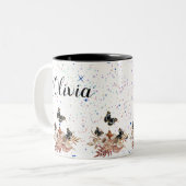 Bouquet floral blooming garden ツートーンマグカップ (正面左)