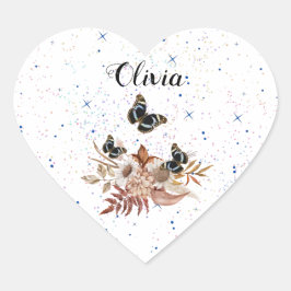 Bouquet floral blooming garden ハートシール