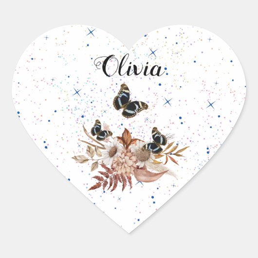 Bouquet floral blooming garden ハートシール (正面)