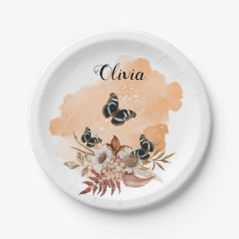 Bouquet floral blooming garden ペーパープレート