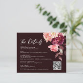 Bouquet Floral Burgundy QR code Details Wedding  (スタンド正面)
