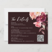 Bouquet Floral Burgundy QR code Details Wedding  (正面)