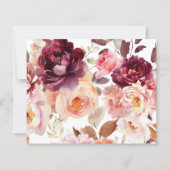 Bouquet Floral Burgundy QR code Details Wedding  (裏面)