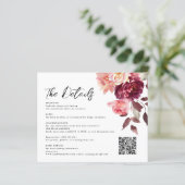 Bouquet Floral Burgundy QR code Details Wedding  (スタンド正面)