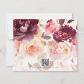 Bouquet Floral Burgundy Wedding Save the Date (裏面)