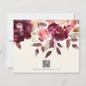 Bouquet Floral Burgundy Wedding Save the Date (裏面)